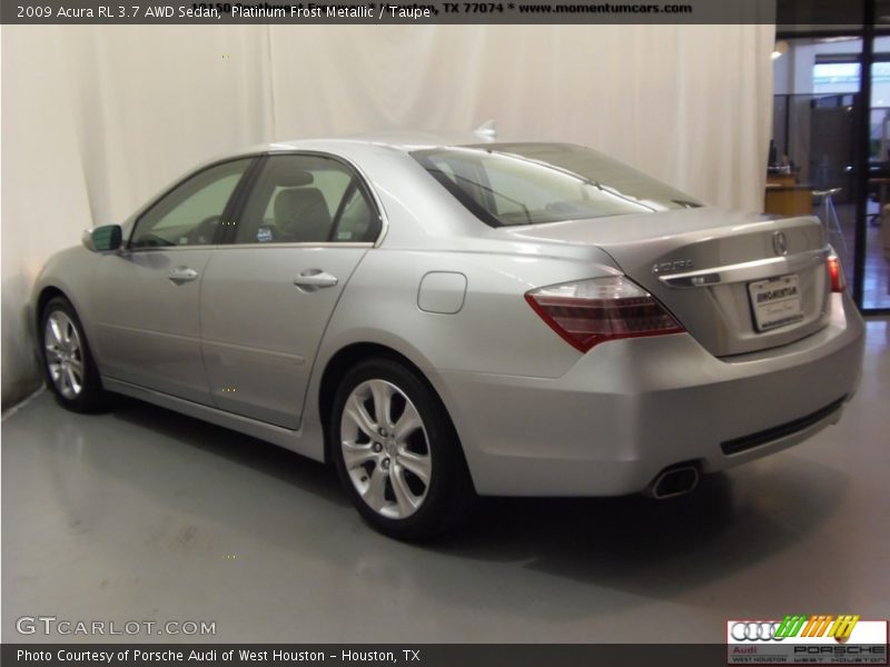 Platinum Frost Metallic / Taupe 2009 Acura RL 3.7 AWD Sedan