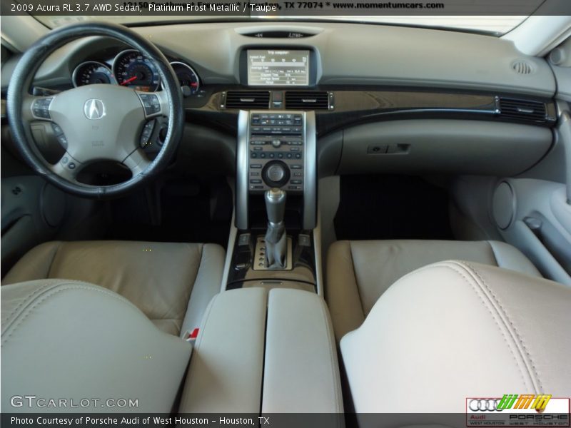 Platinum Frost Metallic / Taupe 2009 Acura RL 3.7 AWD Sedan