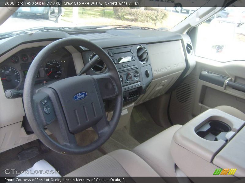 Oxford White / Tan 2008 Ford F450 Super Duty XLT Crew Cab 4x4 Dually
