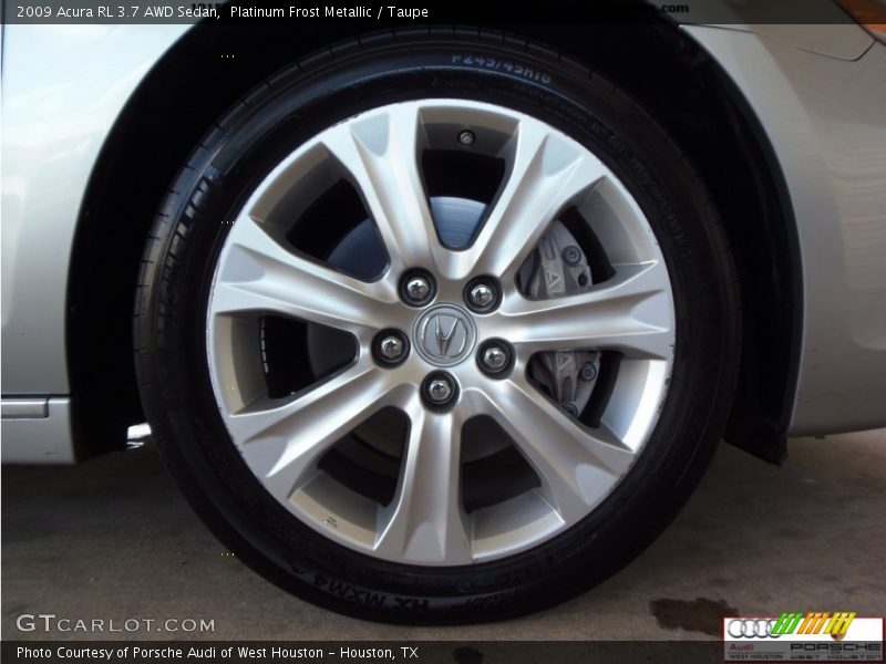 Platinum Frost Metallic / Taupe 2009 Acura RL 3.7 AWD Sedan