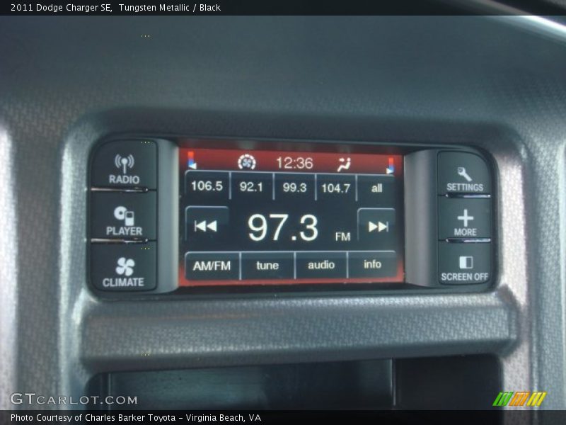 Tungsten Metallic / Black 2011 Dodge Charger SE