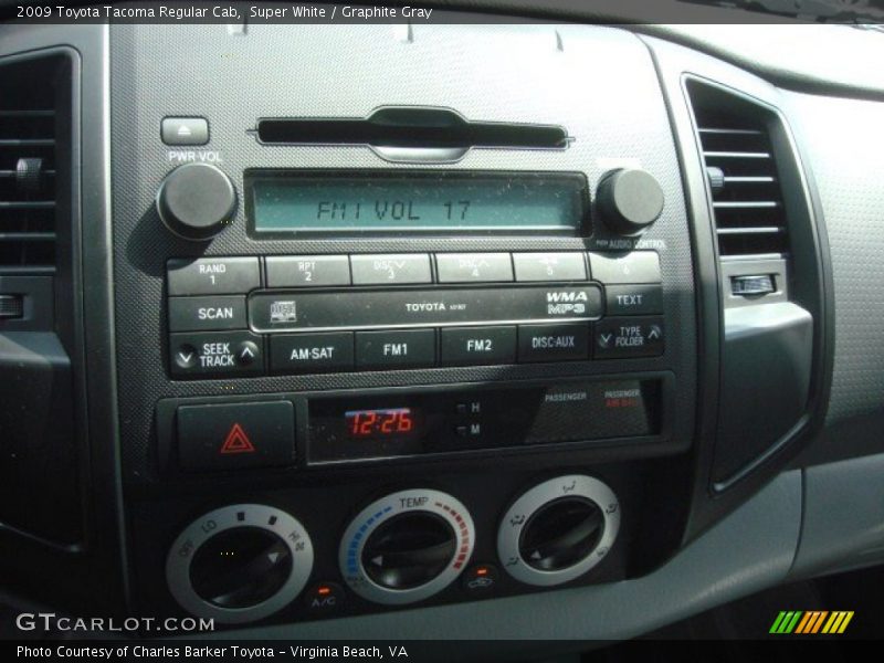 Super White / Graphite Gray 2009 Toyota Tacoma Regular Cab