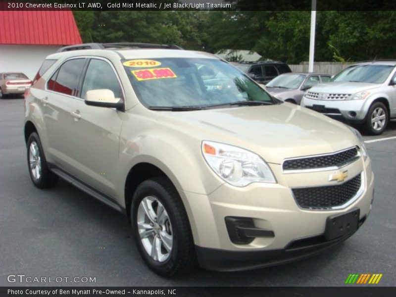 Gold Mist Metallic / Jet Black/Light Titanium 2010 Chevrolet Equinox LT AWD