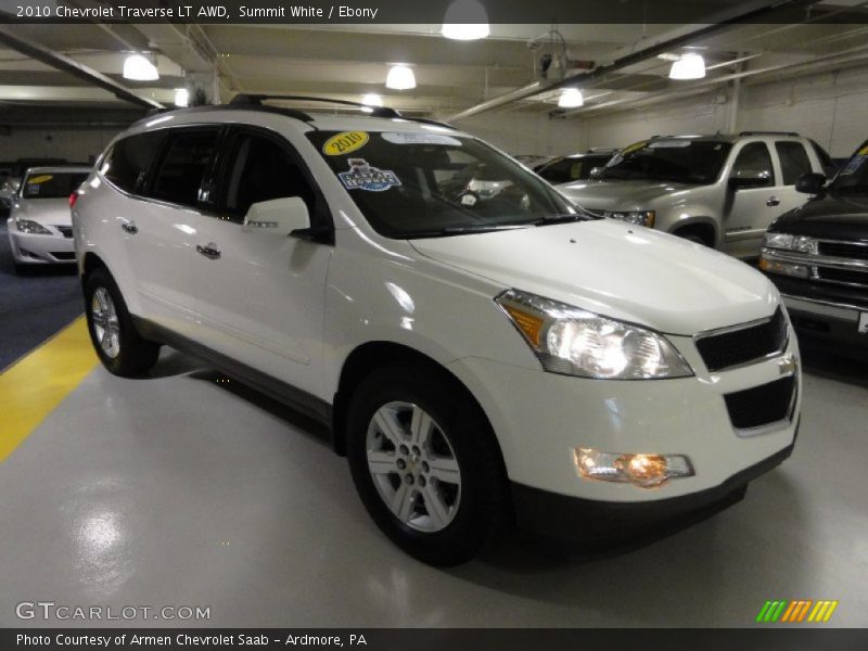 Summit White / Ebony 2010 Chevrolet Traverse LT AWD