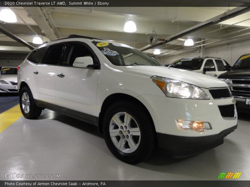 Summit White / Ebony 2010 Chevrolet Traverse LT AWD