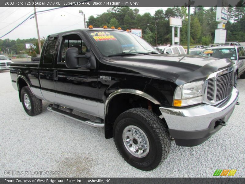 Black / Medium Flint Grey 2003 Ford F250 Super Duty XLT SuperCab 4x4