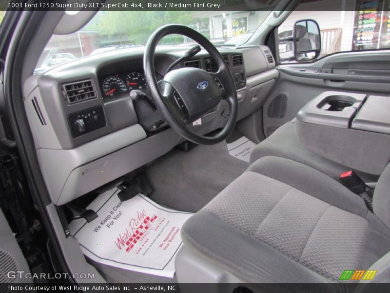 Black / Medium Flint Grey 2003 Ford F250 Super Duty XLT SuperCab 4x4