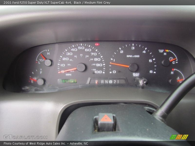 Black / Medium Flint Grey 2003 Ford F250 Super Duty XLT SuperCab 4x4