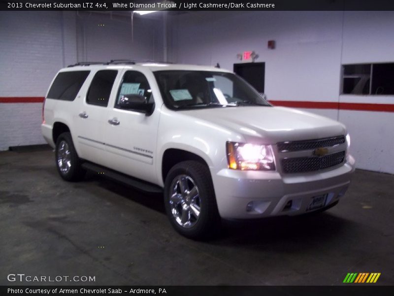 White Diamond Tricoat / Light Cashmere/Dark Cashmere 2013 Chevrolet Suburban LTZ 4x4