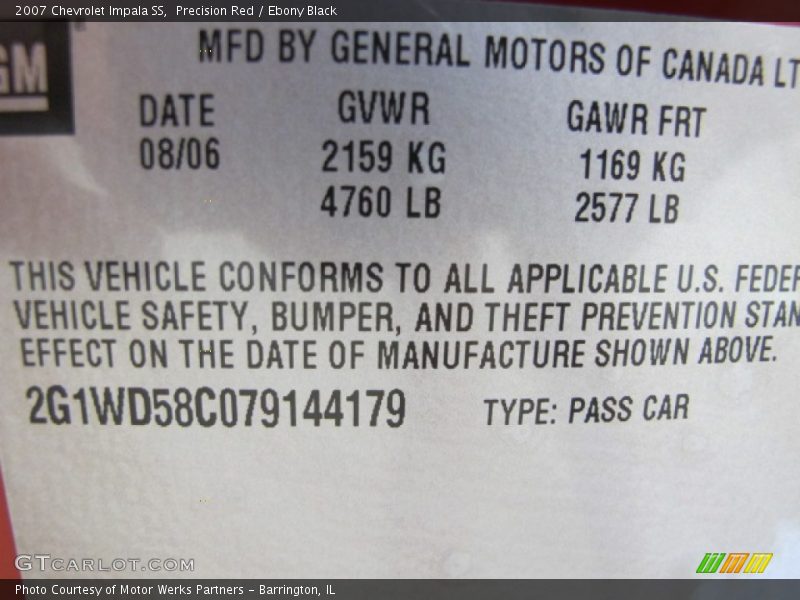 Precision Red / Ebony Black 2007 Chevrolet Impala SS