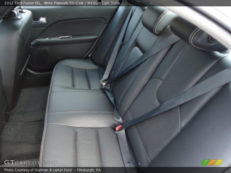 White Platinum Tri-Coat / Medium Light Stone 2012 Ford Fusion SEL