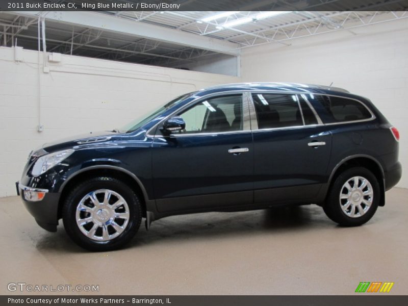 Ming Blue Metallic / Ebony/Ebony 2011 Buick Enclave CX