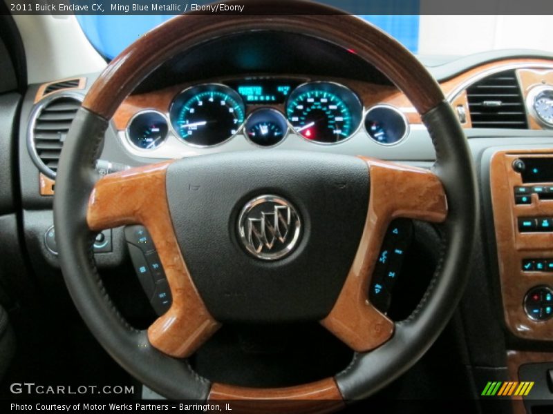 Ming Blue Metallic / Ebony/Ebony 2011 Buick Enclave CX