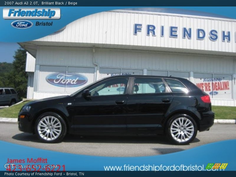 Brilliant Black / Beige 2007 Audi A3 2.0T