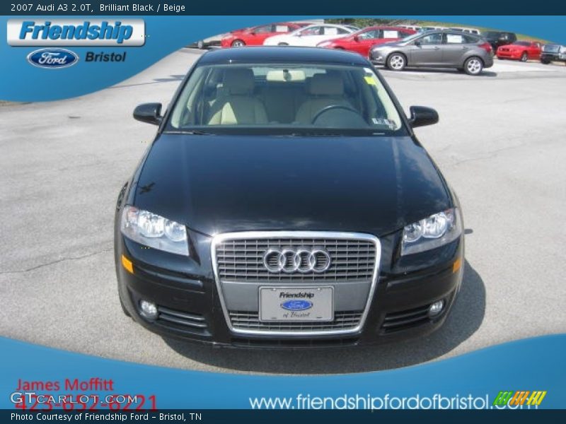 Brilliant Black / Beige 2007 Audi A3 2.0T