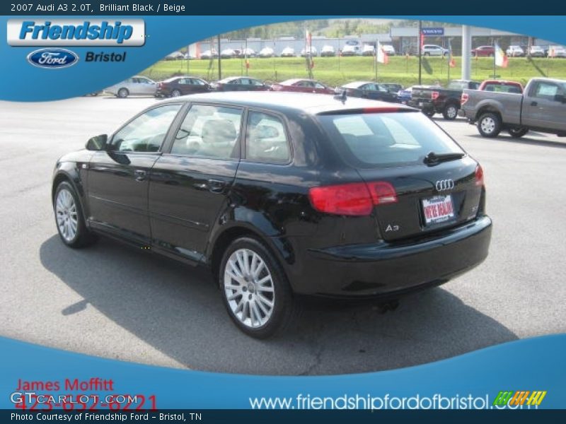 Brilliant Black / Beige 2007 Audi A3 2.0T