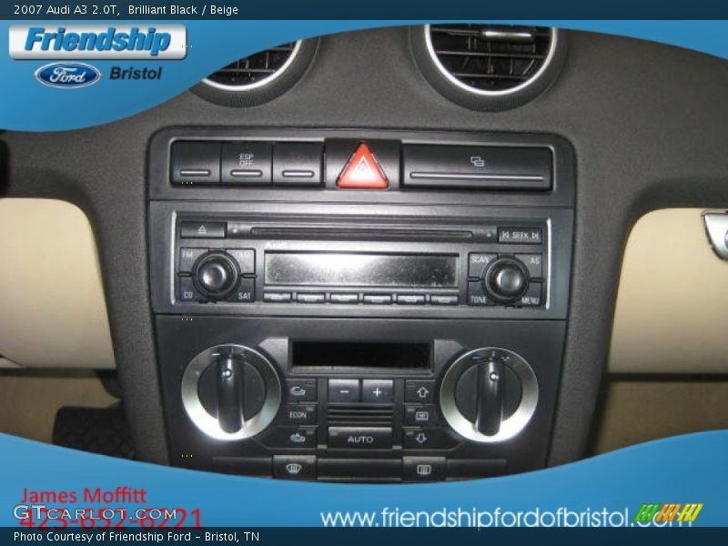 Brilliant Black / Beige 2007 Audi A3 2.0T