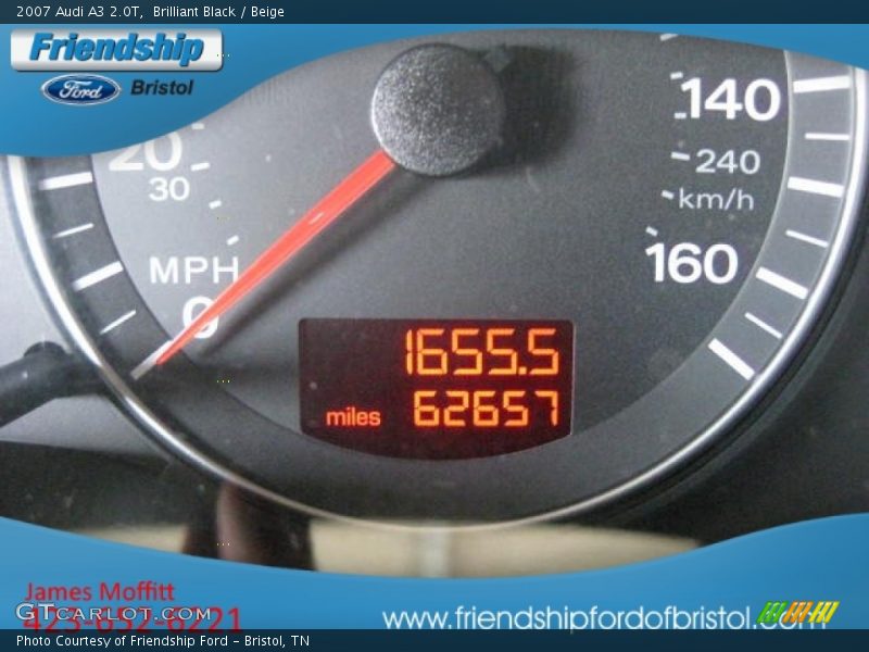 Brilliant Black / Beige 2007 Audi A3 2.0T