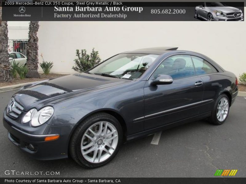 Steel Grey Metallic / Black 2009 Mercedes-Benz CLK 350 Coupe