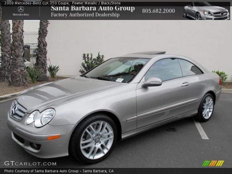 Pewter Metallic / Black/Stone 2009 Mercedes-Benz CLK 350 Coupe