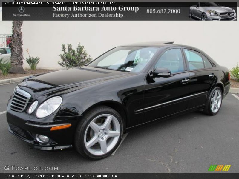 Black / Sahara Beige/Black 2008 Mercedes-Benz E 550 Sedan