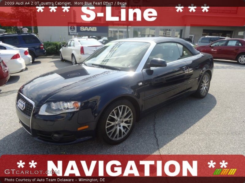 Moro Blue Pearl Effect / Beige 2009 Audi A4 2.0T quattro Cabriolet