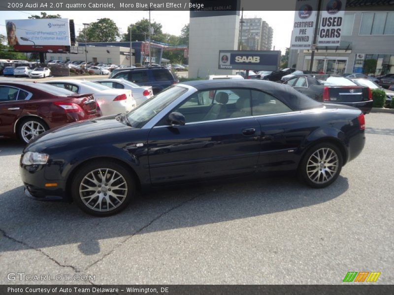 Moro Blue Pearl Effect / Beige 2009 Audi A4 2.0T quattro Cabriolet