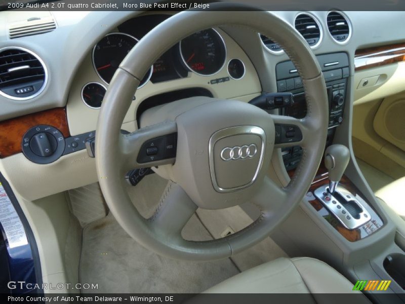 Moro Blue Pearl Effect / Beige 2009 Audi A4 2.0T quattro Cabriolet
