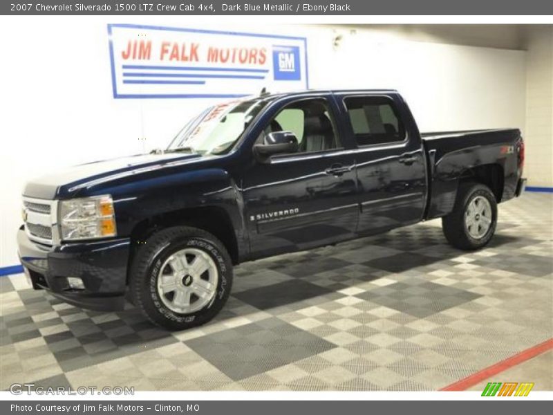 Dark Blue Metallic / Ebony Black 2007 Chevrolet Silverado 1500 LTZ Crew Cab 4x4