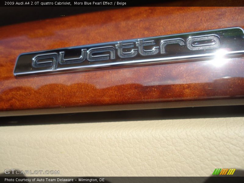 Moro Blue Pearl Effect / Beige 2009 Audi A4 2.0T quattro Cabriolet