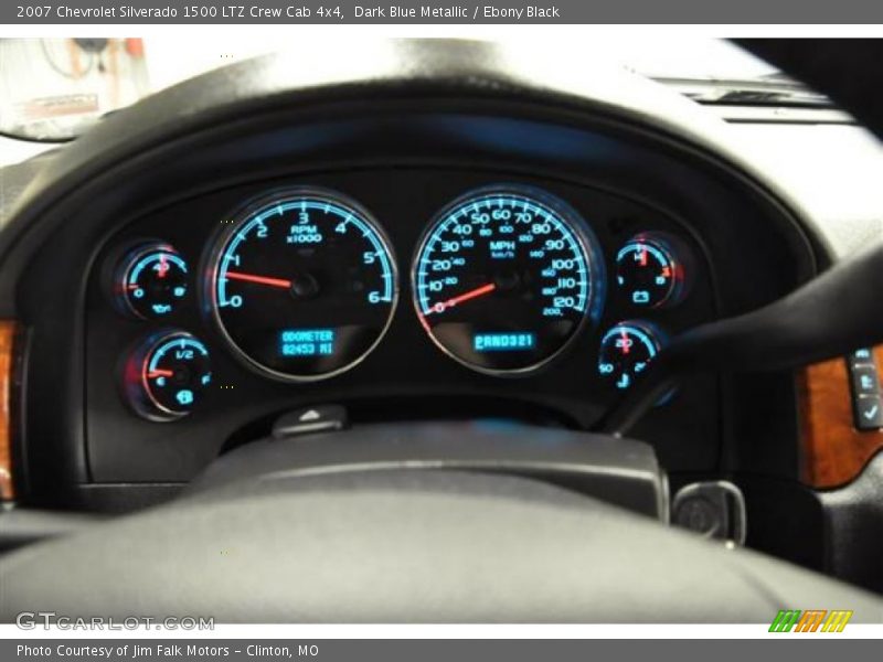 Dark Blue Metallic / Ebony Black 2007 Chevrolet Silverado 1500 LTZ Crew Cab 4x4