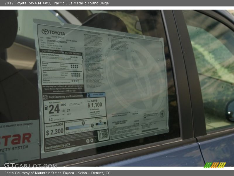 Pacific Blue Metallic / Sand Beige 2012 Toyota RAV4 I4 4WD