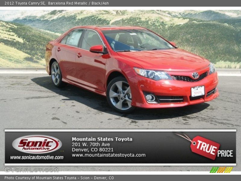 Barcelona Red Metallic / Black/Ash 2012 Toyota Camry SE