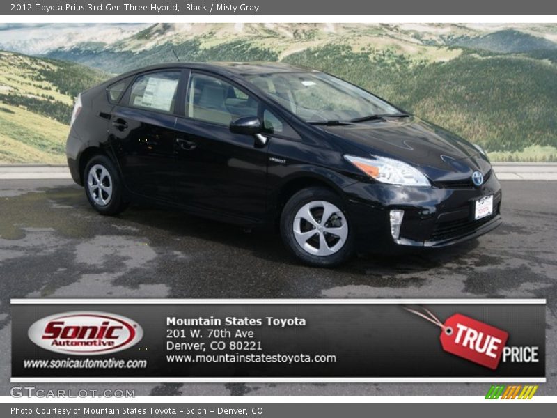 Black / Misty Gray 2012 Toyota Prius 3rd Gen Three Hybrid