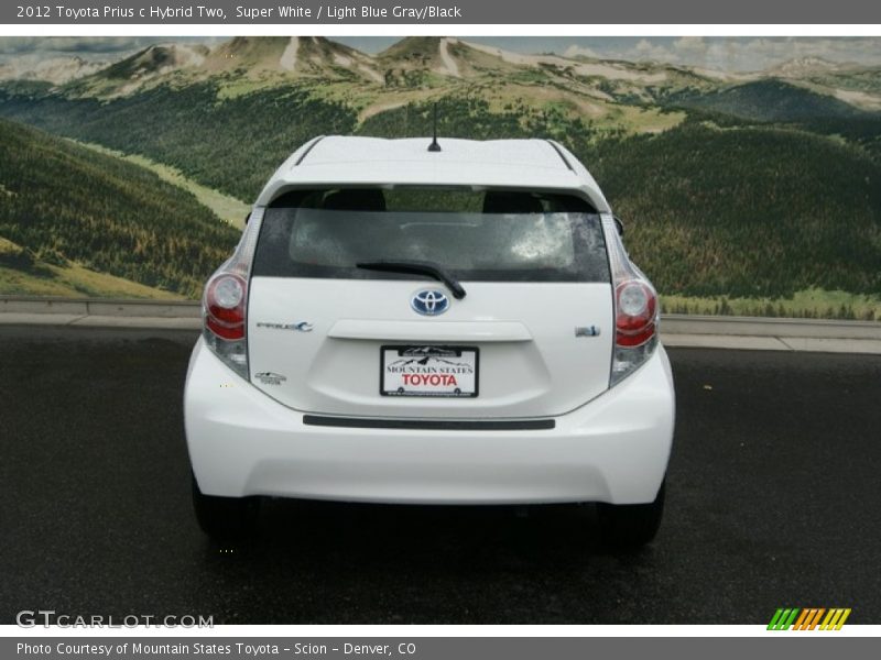 Super White / Light Blue Gray/Black 2012 Toyota Prius c Hybrid Two