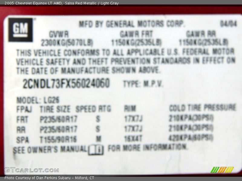 Salsa Red Metallic / Light Gray 2005 Chevrolet Equinox LT AWD