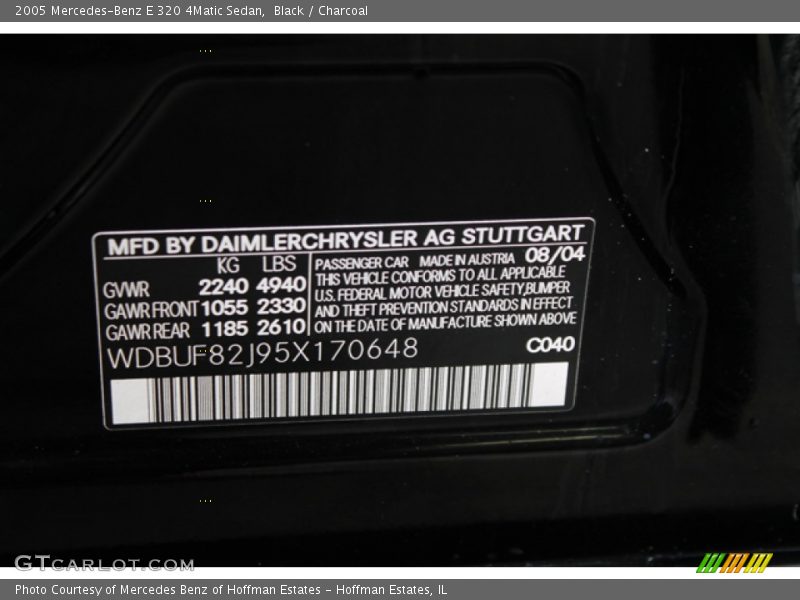 Black / Charcoal 2005 Mercedes-Benz E 320 4Matic Sedan