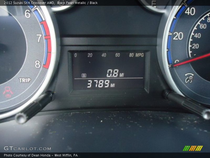 Black Pearl Metallic / Black 2012 Suzuki SX4 Crossover AWD