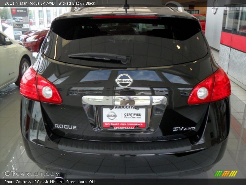 Wicked Black / Black 2011 Nissan Rogue SV AWD