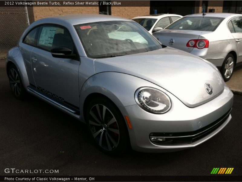 Reflex Silver Metallic / Black/Blue 2012 Volkswagen Beetle Turbo