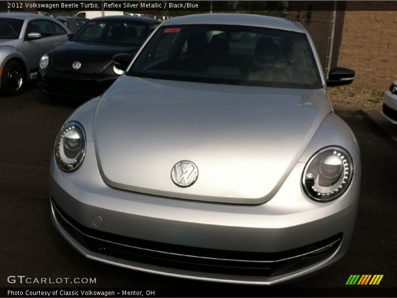Reflex Silver Metallic / Black/Blue 2012 Volkswagen Beetle Turbo