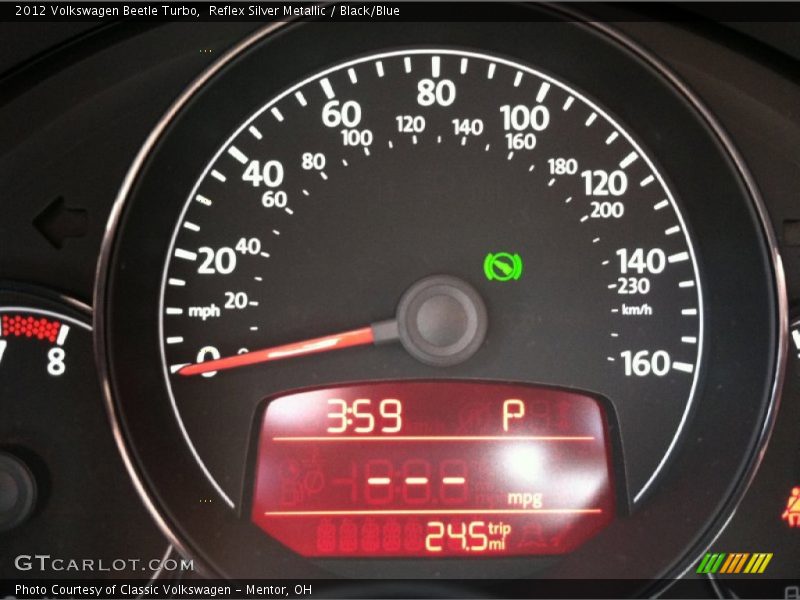 Reflex Silver Metallic / Black/Blue 2012 Volkswagen Beetle Turbo