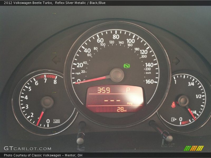 Reflex Silver Metallic / Black/Blue 2012 Volkswagen Beetle Turbo
