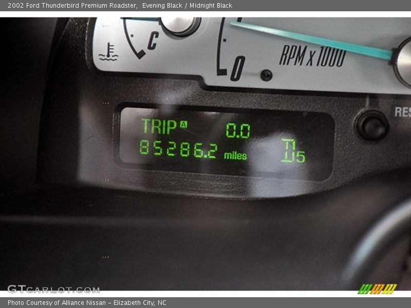 Evening Black / Midnight Black 2002 Ford Thunderbird Premium Roadster