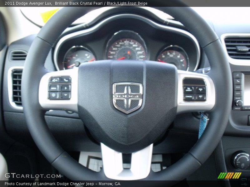 Brilliant Black Crystal Pearl / Black/Light Frost Beige 2011 Dodge Avenger Lux