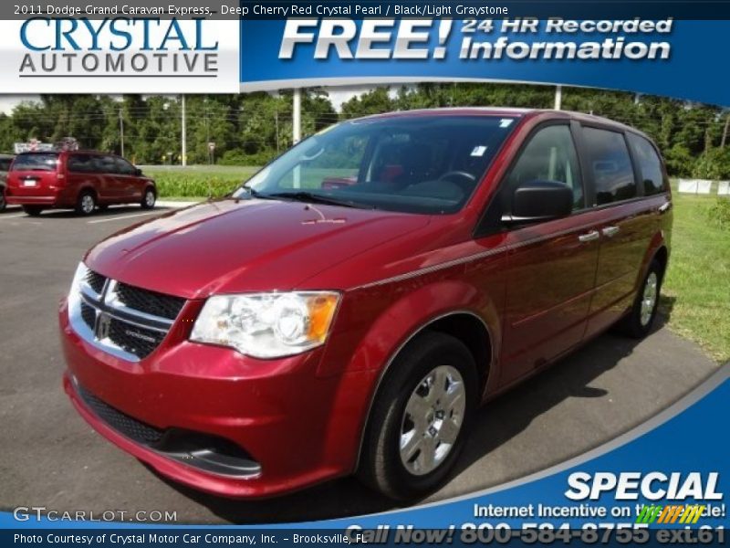 Deep Cherry Red Crystal Pearl / Black/Light Graystone 2011 Dodge Grand Caravan Express