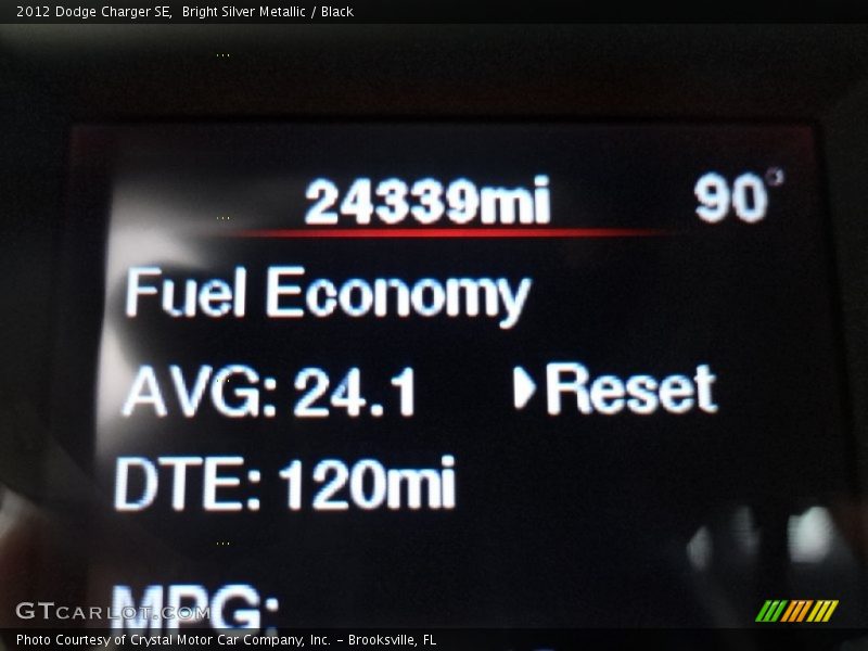 Bright Silver Metallic / Black 2012 Dodge Charger SE