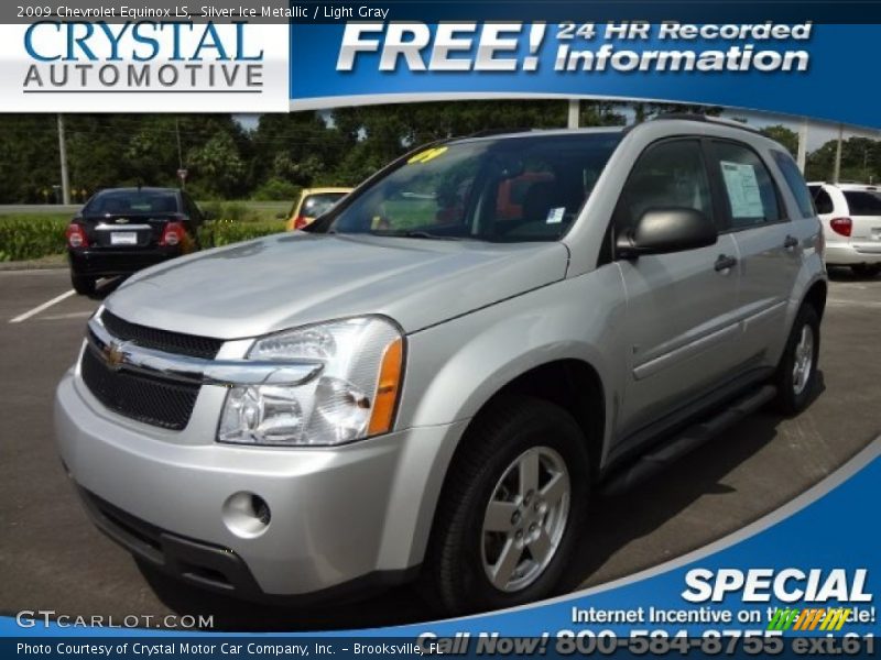 Silver Ice Metallic / Light Gray 2009 Chevrolet Equinox LS