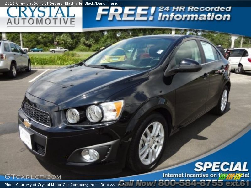 Black / Jet Black/Dark Titanium 2012 Chevrolet Sonic LT Sedan