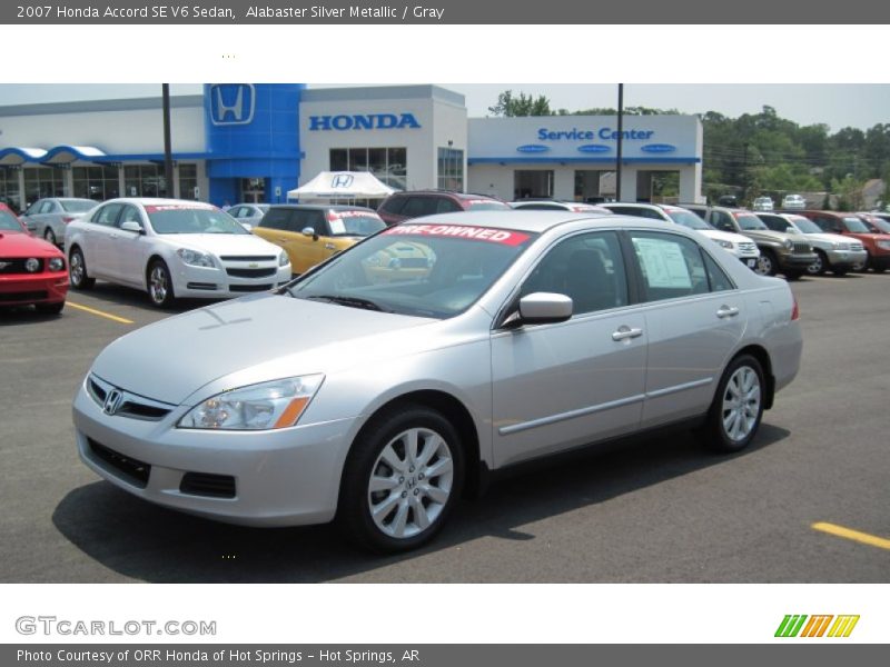 Alabaster Silver Metallic / Gray 2007 Honda Accord SE V6 Sedan